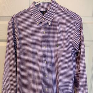 Men's Ralph Lauren Purple Plaid Shirt Size Large Classic Fit